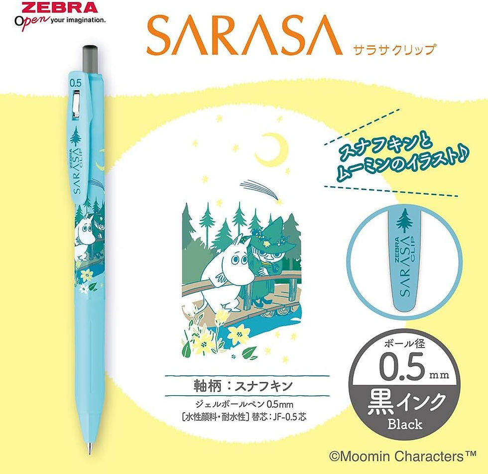 Thumbnail: (代購)2026日本Zebra Sarasa Clip x Moomins 姆明限定版 按壓式黑色原子筆4支套裝 Gel Ballpoint Pen Set