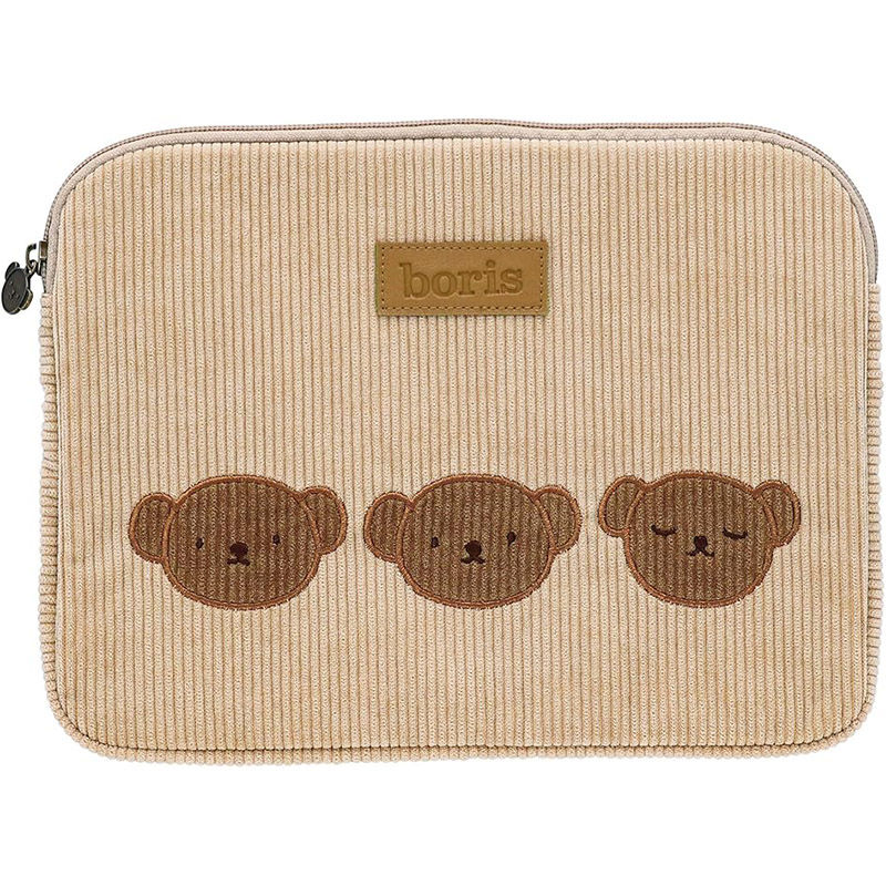 縮圖：(代購)日本丸眞 x Miffy & Boris  可愛米菲兔 燈芯絨布料刺繡圖案平板電腦收納扁平袋保護套