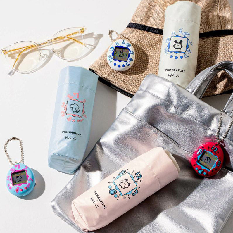 縮圖：(代購)日本最新版 wpc × Tamagotchi 他媽哥池 像素圖案 防曬UV 完全遮光 晴雨兼用 縮骨遮短雨傘 Foldable Umbrella