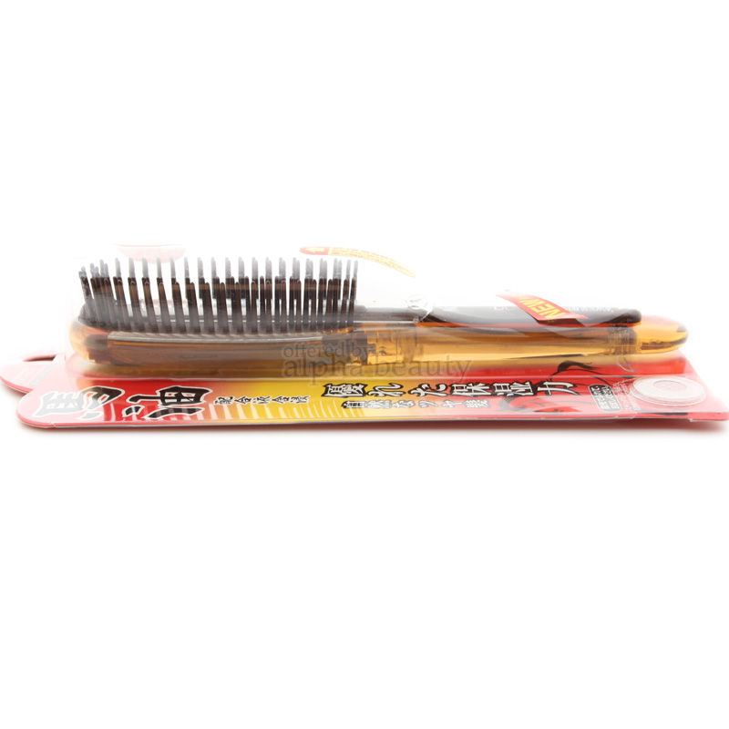 縮圖：Ikemoto Japan Premium Horse Oil Moisture Care Beauty Hair Comb Cushion Brush 7"