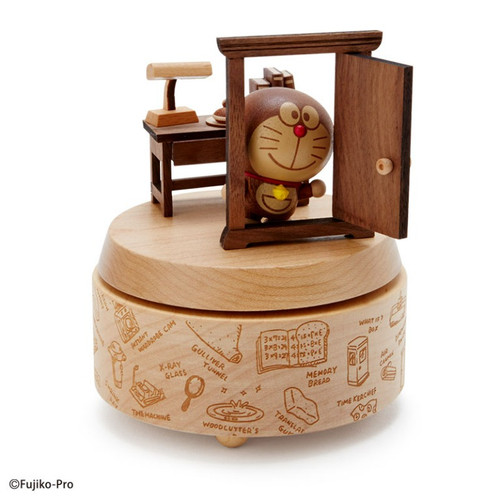 (代購)日本Wooderful Life 叮噹多啦A夢隨意門木製基座旋轉音樂盒 Doraemon Music Box Alpha Beauty