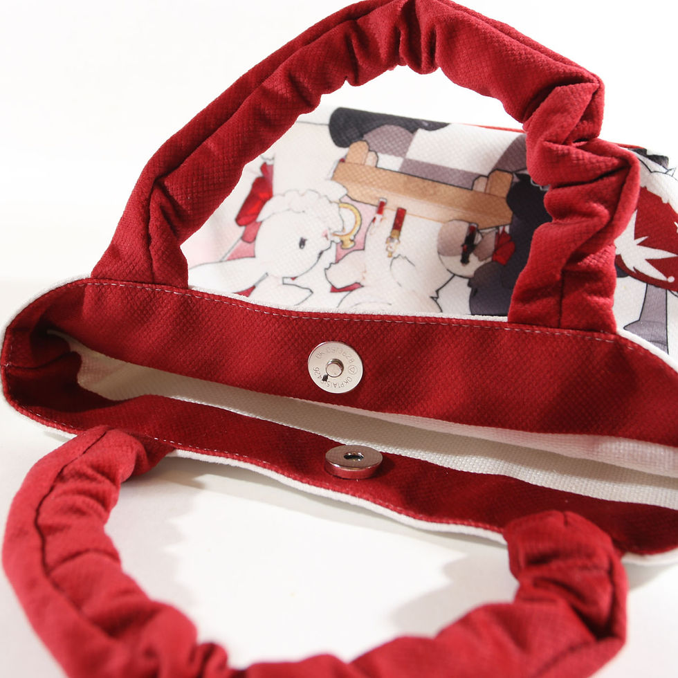 Thumbnail: CuteRumor 可爱物语 Wonderland Tea Party Rabbit Print 10" Hand Carry Tote Bag