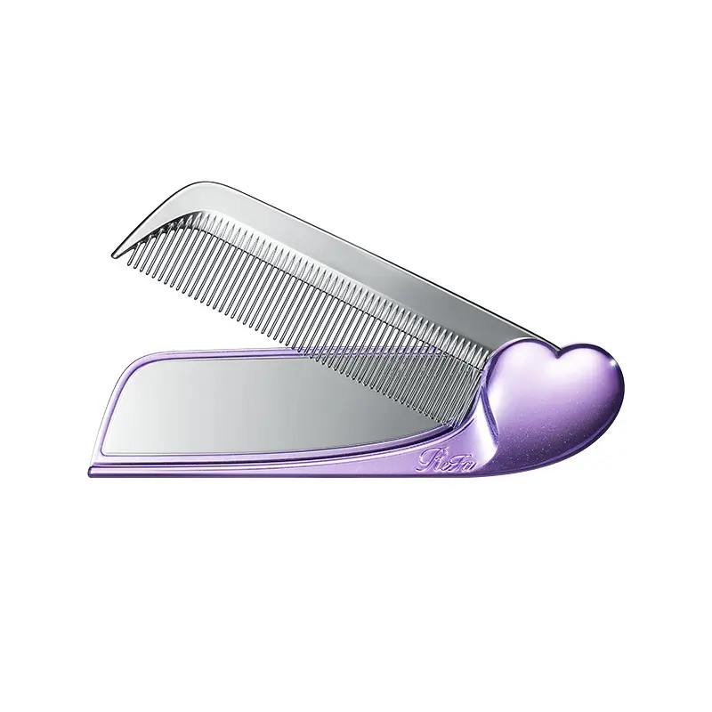 Thumbnail: (代購)日本Refa Heart Aira Mirror Comb 心形二合一輕便折疊鏡瀏海梳 抗靜電 便攜式心型梳 前髮劉海修飾整理 Brush (6色可選)