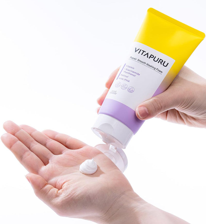 Thumbnail: (代購)日本Kose Vitapuru 維他命x乳酸菌深層清潔去角質潔面乳 含視黃醇 Repair Smooth Washing Foam 130g