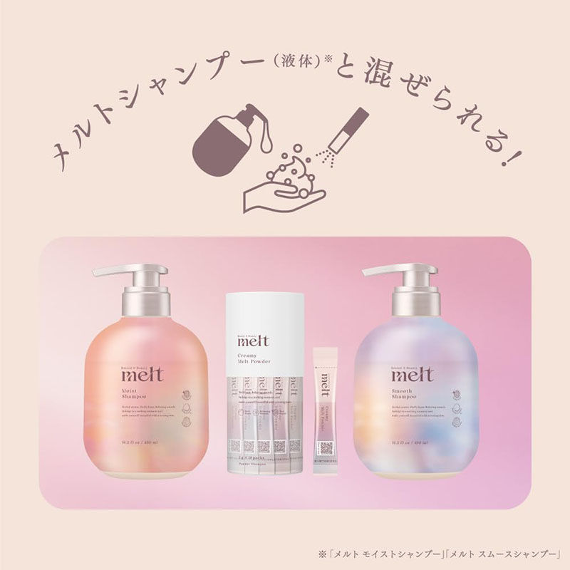 Thumbnail: (代購)日本花王 Kao melt Creamy Melt Foam Powder Shampoo 頭部水療SPA綿密碳酸泡沫洗髮粉 (1g x 10包)