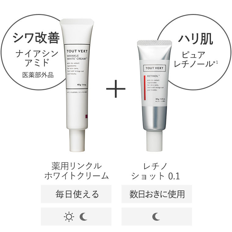 縮圖：(代購)日本TOUT VERT Wrinkle White Cream 升級改良版抗皺美白保濕乳霜 敏感肌膚適用 40g LDK A級