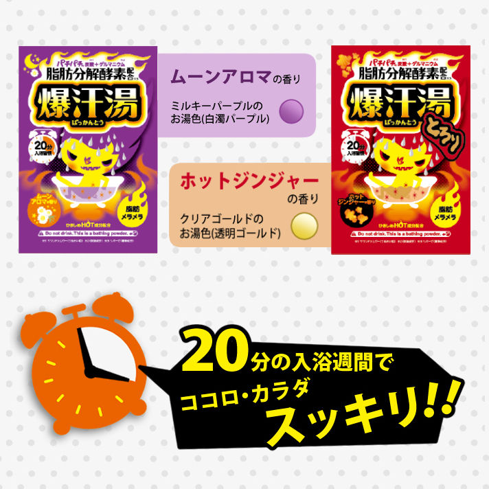 縮圖：日本 Bison 脂肪分解爆汗湯浴鹽 Bakkanto Hot & Sweat Bath Salt (1包/60g) [月夜洋甘菊香]