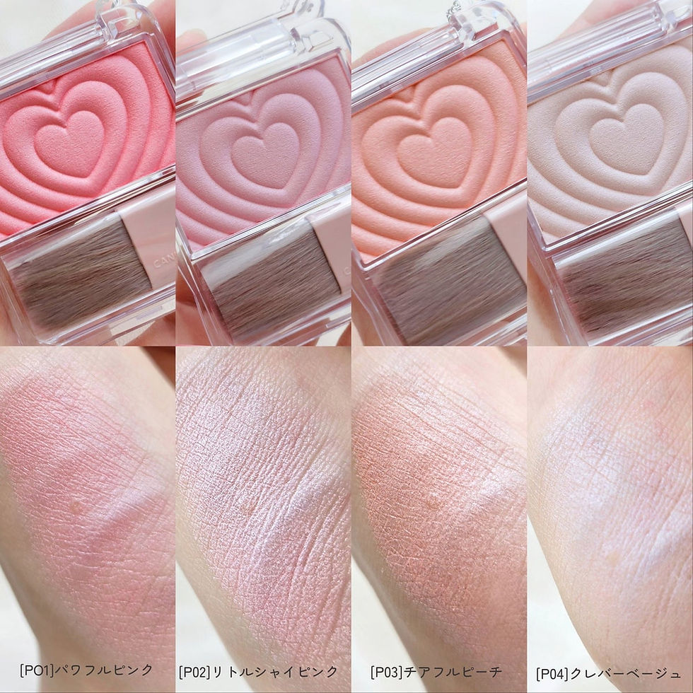 縮圖：日本Canmake 透明光澤感心型壓花胭脂 透亮珠光胭脂粉 Powder Cheeks Cheek (全5色)