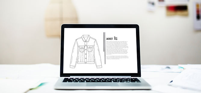 A computer screen showing fashion design