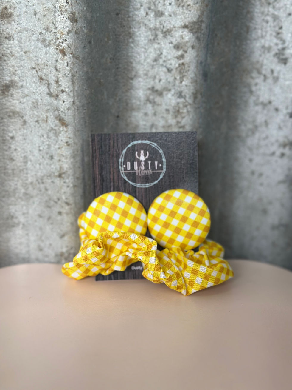 Thumbnail: Button Earring & Scrunchie Set