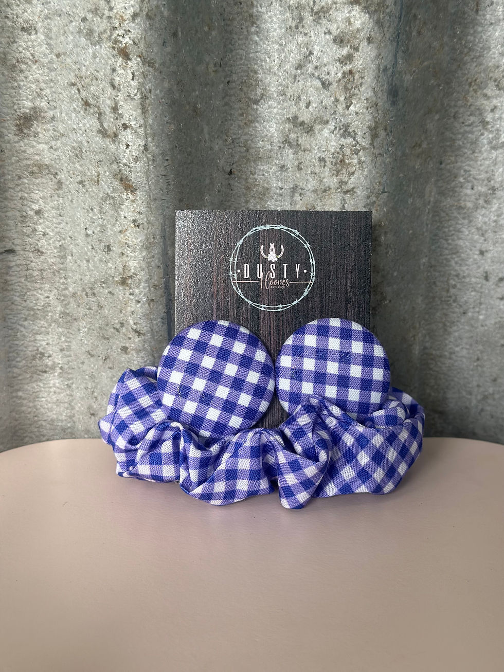 Thumbnail: Button Earring & Scrunchie Set