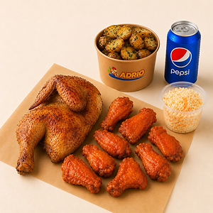 Adrio Duo Meal: Pola pileta & Buffalo krilca / Half Chicken & Buffalo Wings