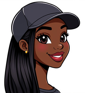 Black African woman round face bitmoji w