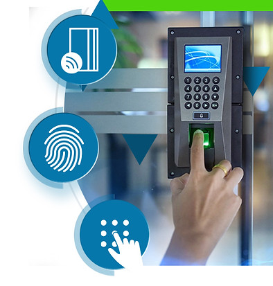 Système de sécurité avec lecteur biométrique moderne pour entreprise