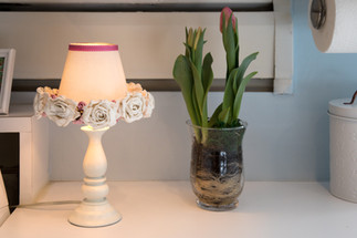 Floral decor on lamp