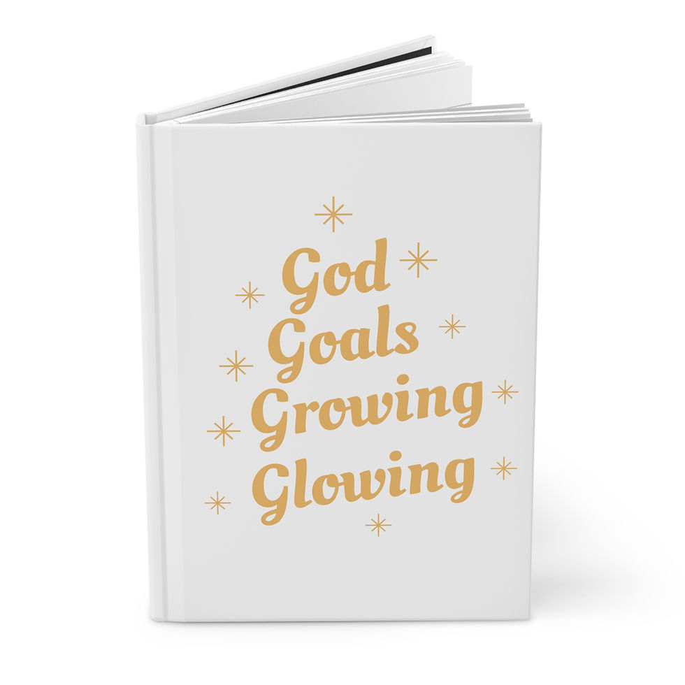 Thumbnail: The 4 G's (God Goals Growing Glowing) Hardcover Notebook - White