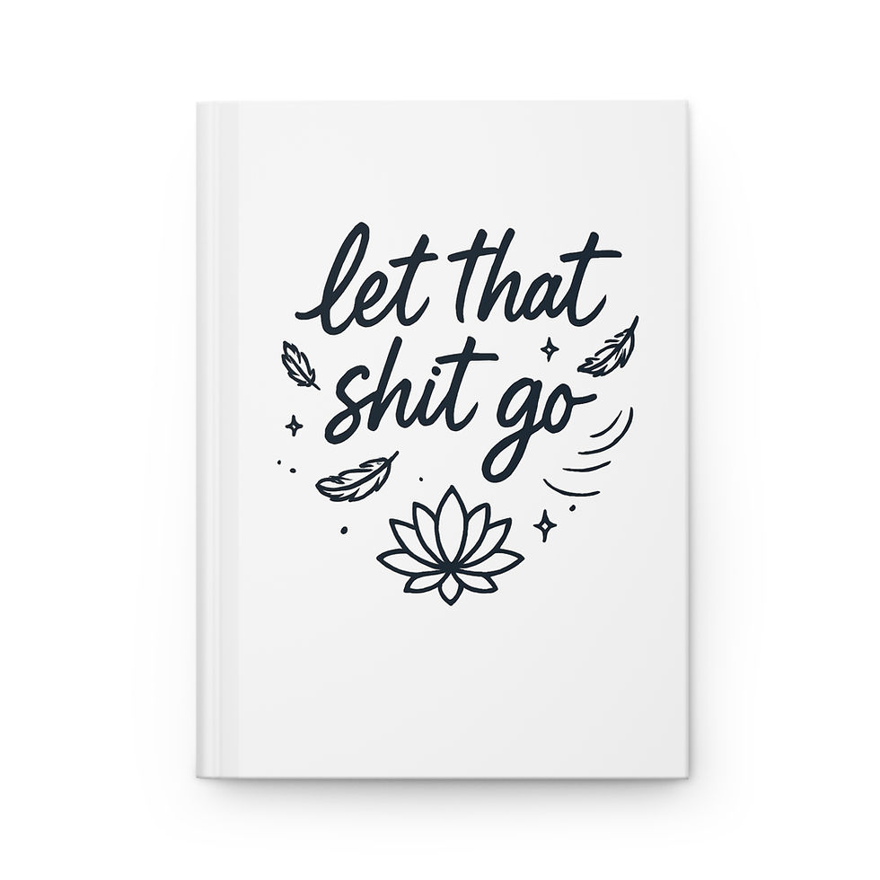 Thumbnail: Let That Shit Go Hardcover Notebook - White
