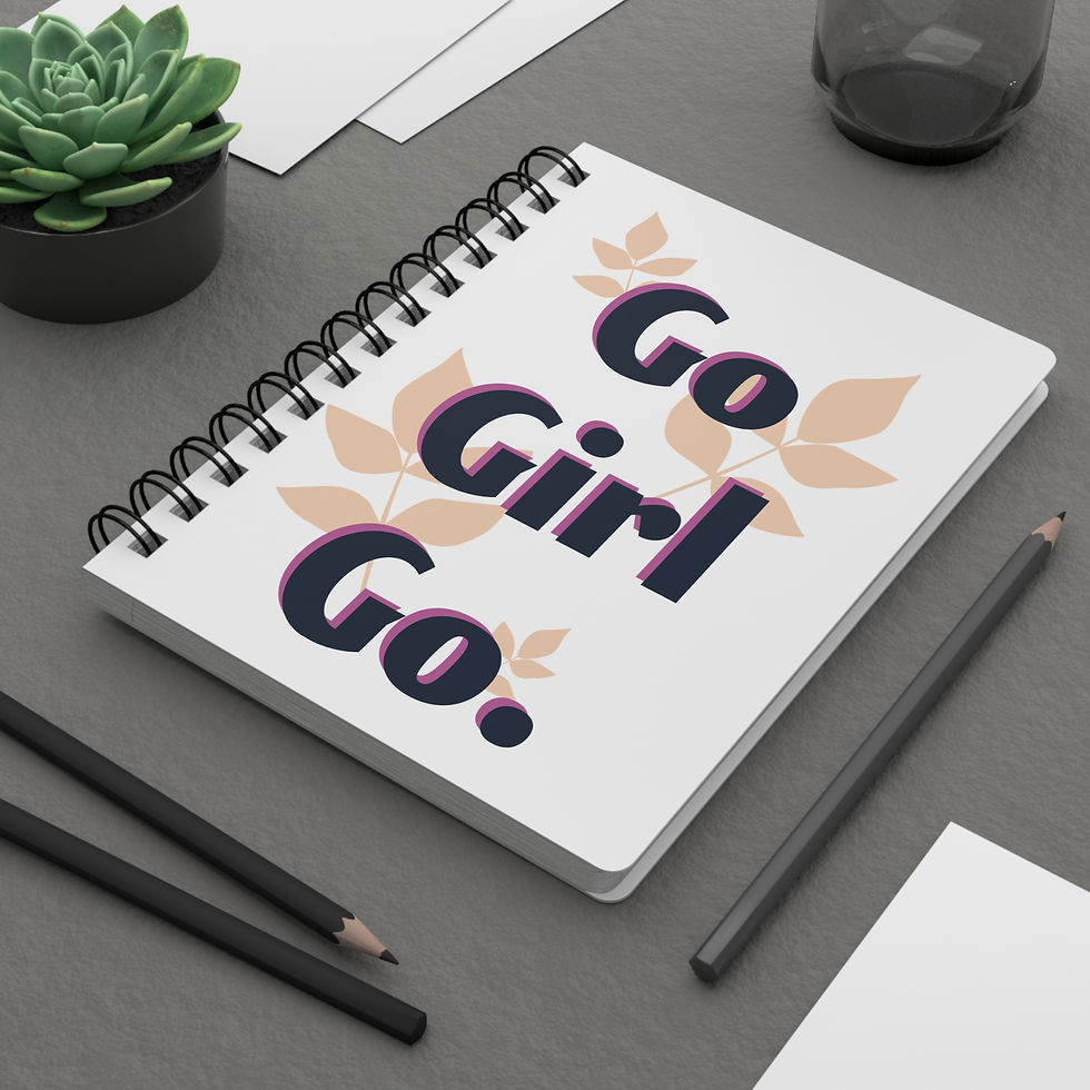 Go Girl Go Spiral Notebook - White