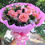 Miniatura: buquê de rosas cor de rosa (6 rosas)