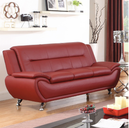 Thumbnail: Luxury 3 PC Red Leather Sectional Set