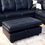 Thumbnail: Black Faux Leather Sectional Sofa with Ottoma
