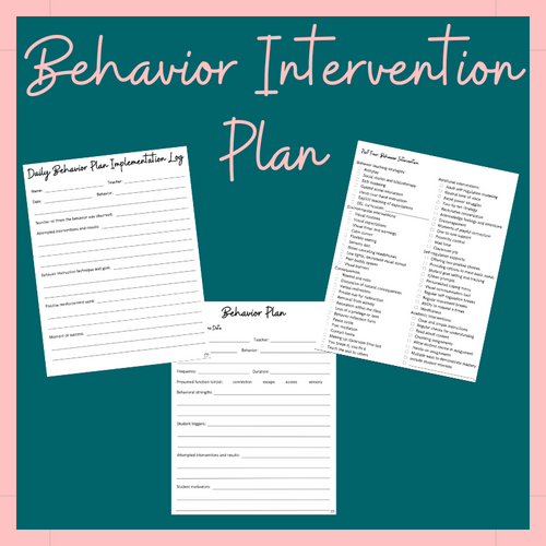 Behavior Intervention Plan Template | Joyce LCSW