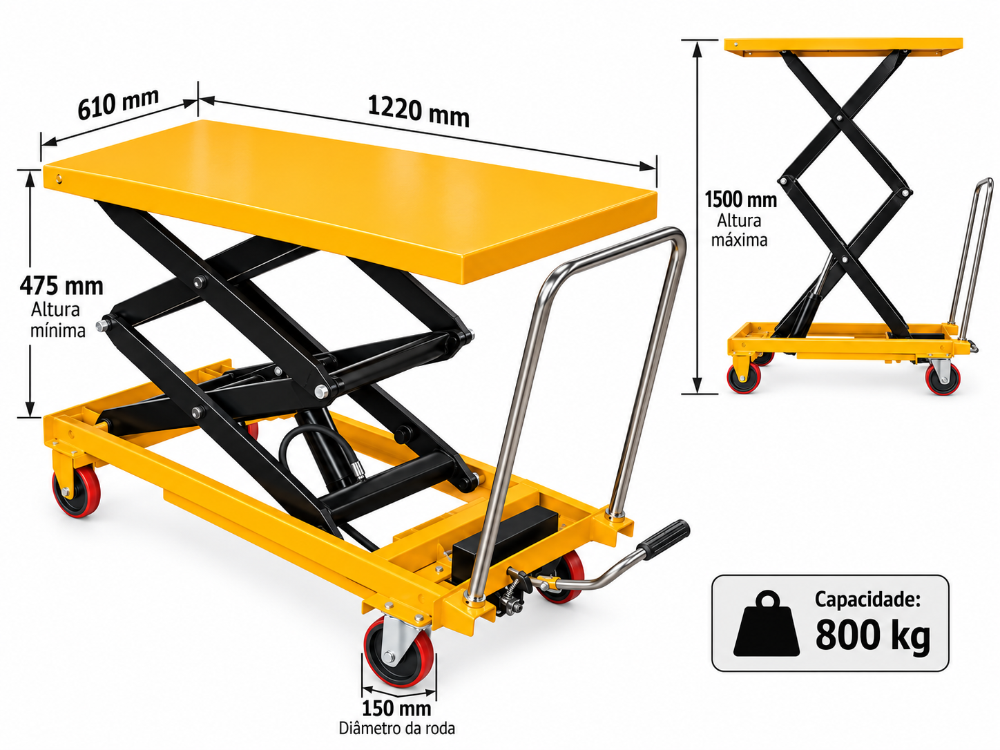 Mesa Elevatória 1220X610mm 800KG 774391 Powered