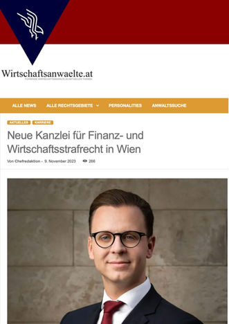 Beitrag von Daniel Wagner bei wirtschaftsanwälte.at