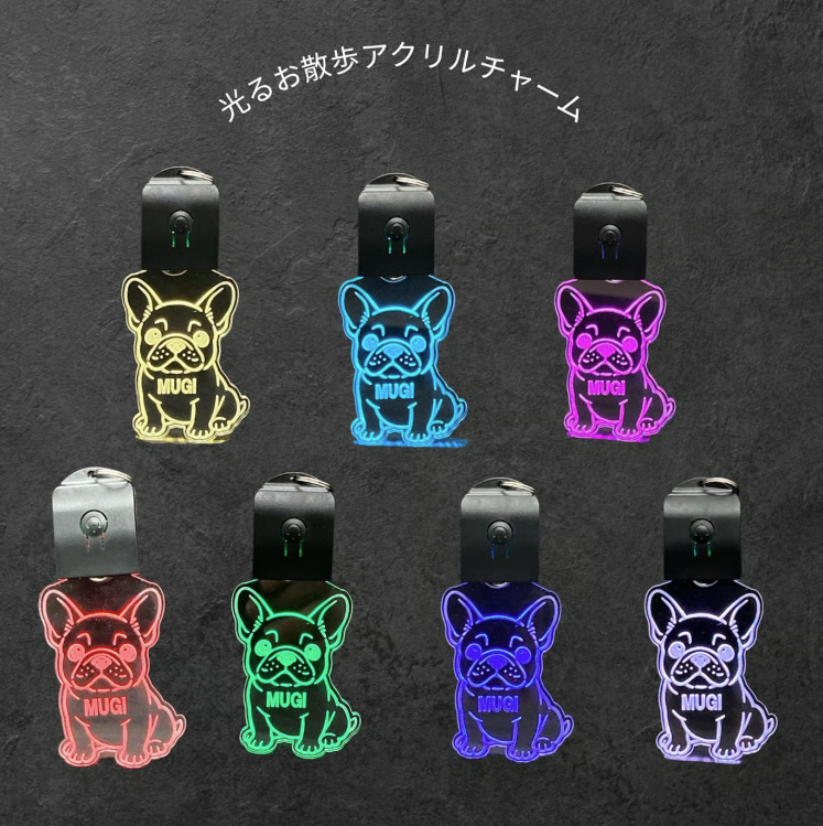 光る キーホルダー 犬