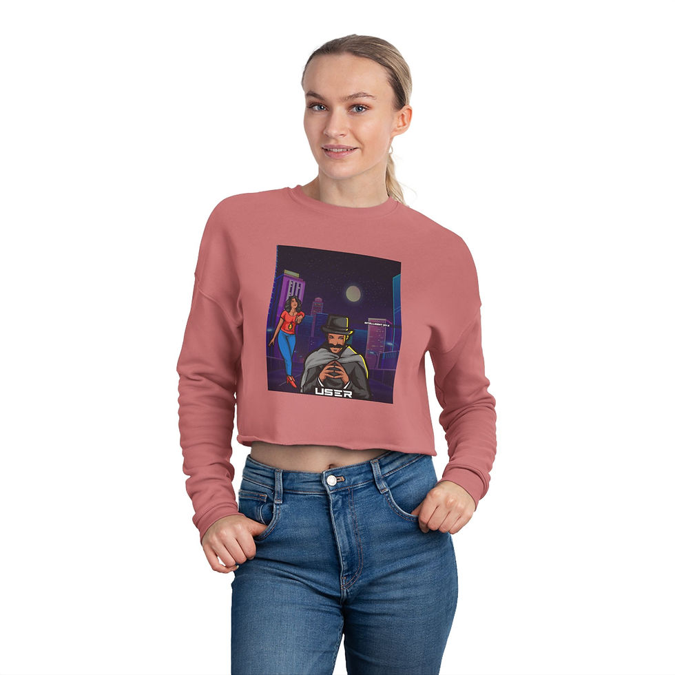 Thumbnail: Women's Cropped Sweatshirt from our Intelligent Diva NFT Fashion Collection