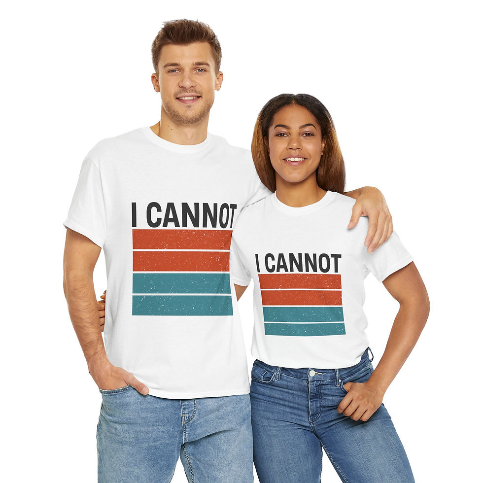 Miniatura: Unisex Heavy Cotton Tee- I CANNOT Collection