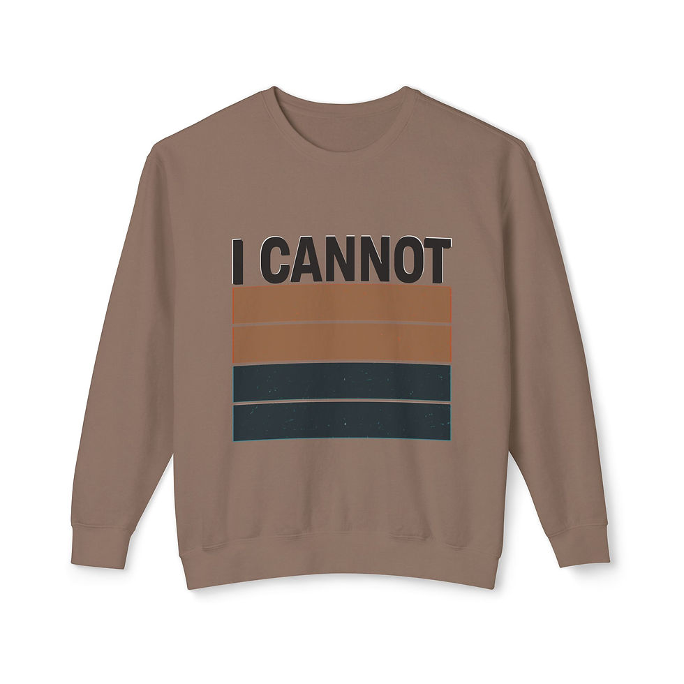 Thumbnail: Unisex Lightweight Crewneck Sweatshirt-I CANNOT Collection