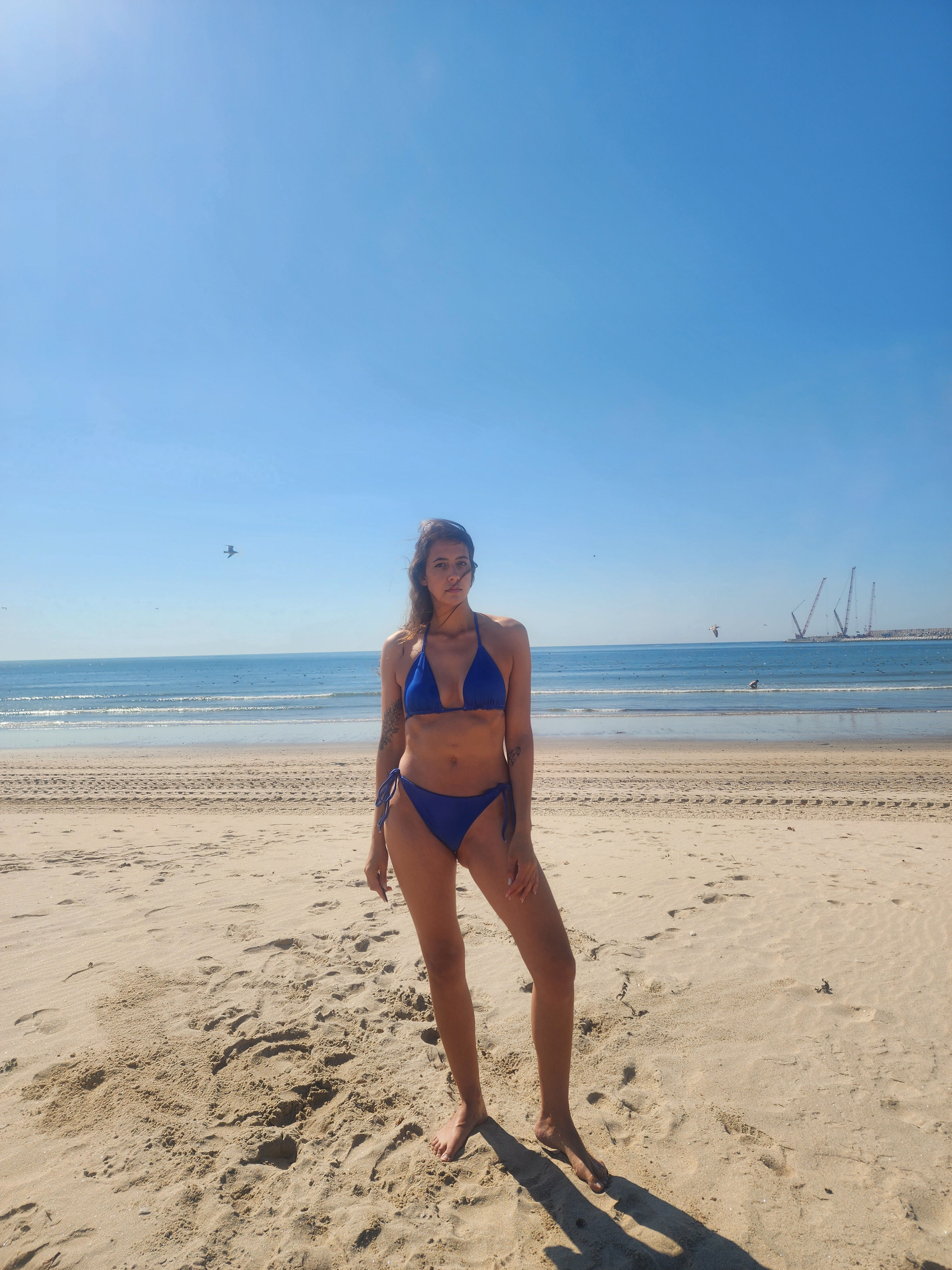 Ericeira Ocean Breeze Recycled String Bikini Set – Deep Blue with UPF 50+