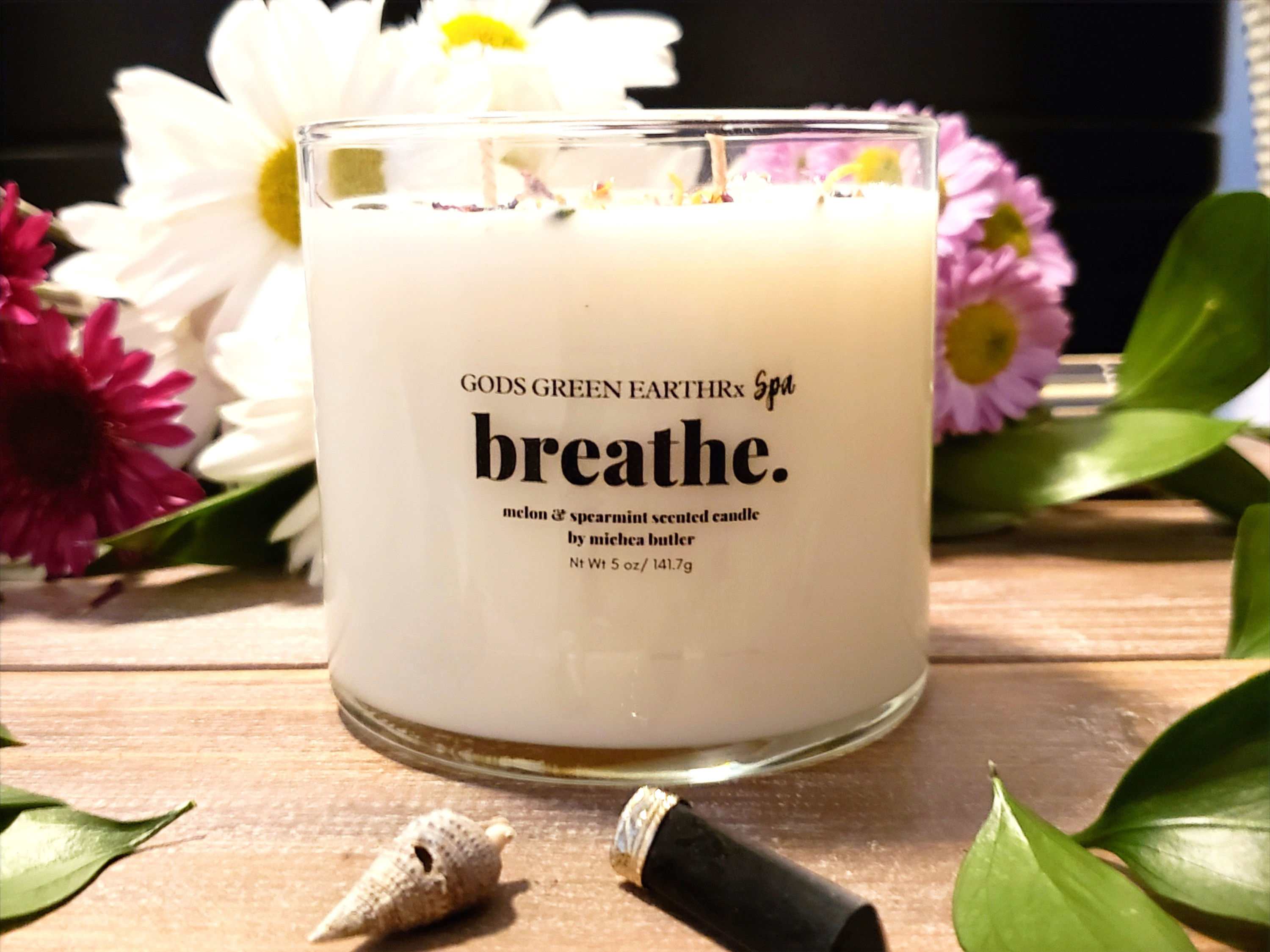 Breathe "Melon & Spearmint" candle (handmade)