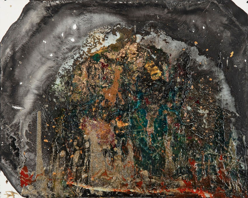 01 모태 Matrix 72.5 X 90.5 (cm) Gold, Silver powder Mixed media on Canvas 2023