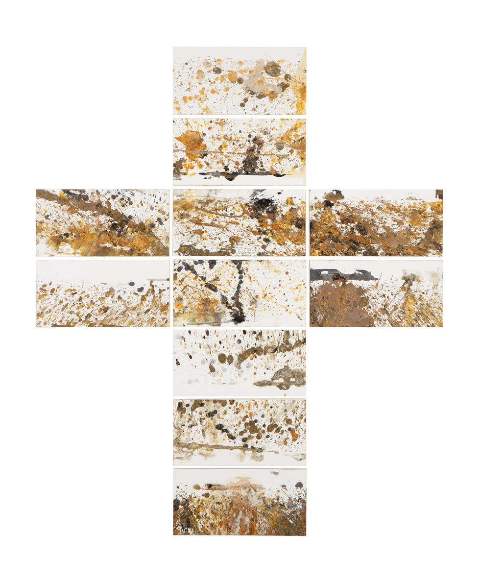 25. μμκ° The CROSS 20 x 40-11p (cm) Mixed media on Paper 2019