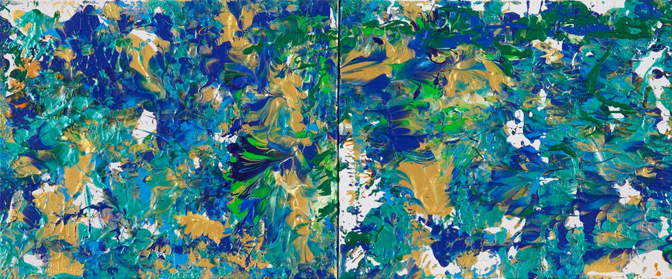 40. 나비효과_크리스탈 워터 Butterfly effect_ Crystal water 38 x 92 (cm) gold powder, Acrylic on Canvas 2016