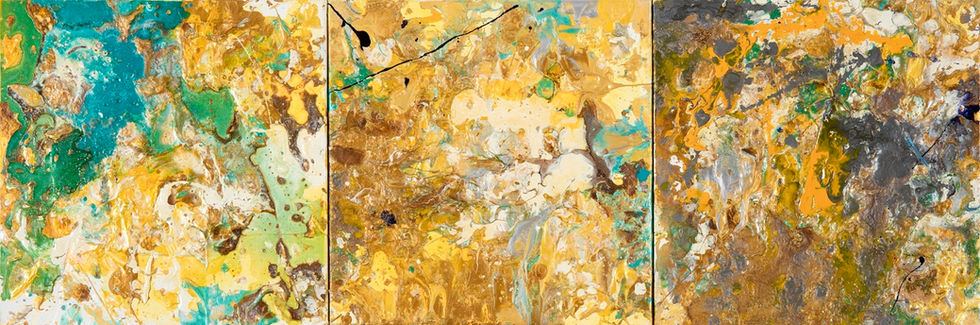 38. 금빛 포말 The Golden foam 30 x 90 (cm) Gold, Silver powder Mixed media on canvas 2016