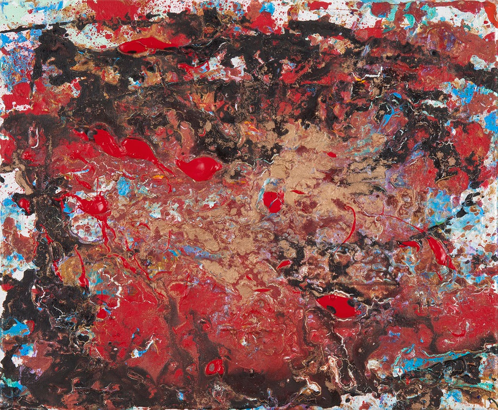 44. 나비효과_블랙&레드 Butterfly effect_ Black and Red 38 x 46 (cm) Gold powder Mixed media on Canvas 2016