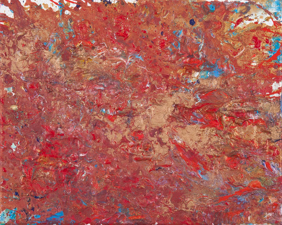 43. 나비효과_아침 노을 Butterfly effect_ A morning glow 32 x 41 (cm) Gold powder Mixed media on Canvas 2016