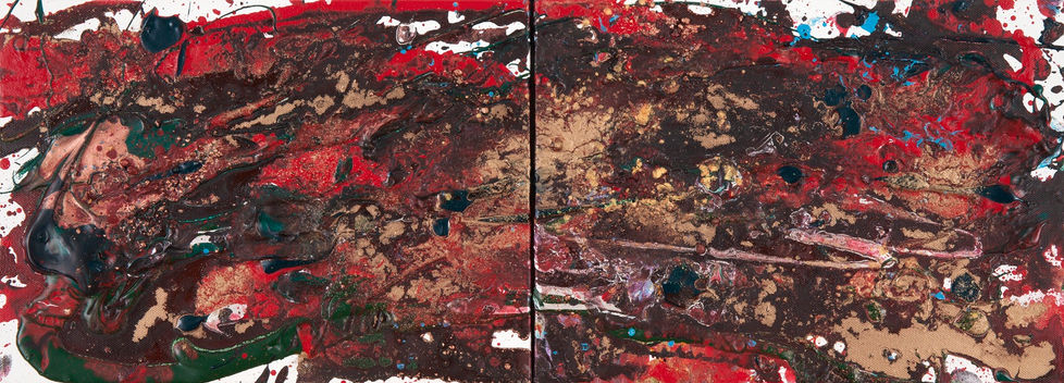 45. 나비효과_정화 Butterfly effect_ Purification 22 x 58 (cm) Gold powder Mixed media on Canvas 2016