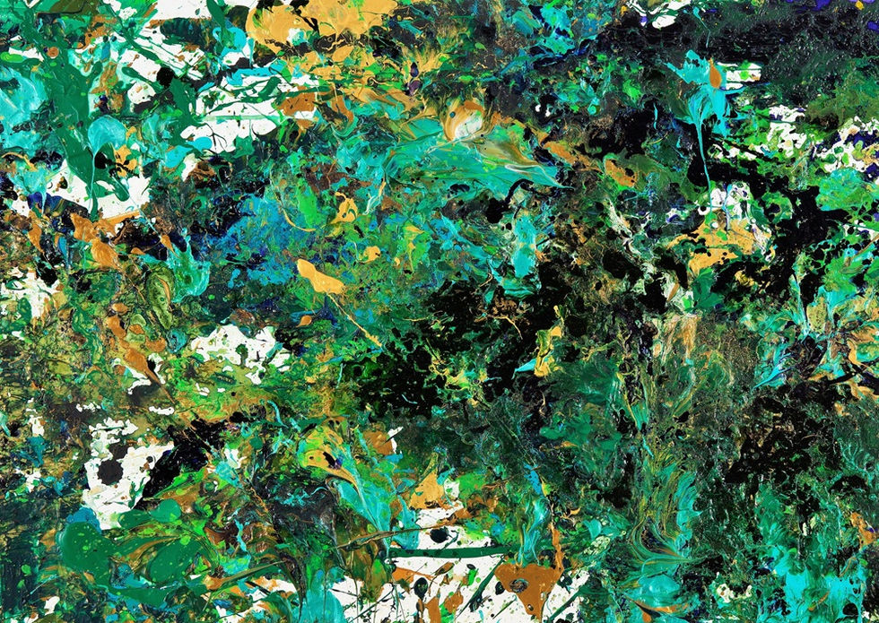 37. λ
Ήμμ λΉ_μ£½μ The Light of the green deep woods_ DEATH 02 72.7 x 187 (cm) Gold powder mixed media on Canvas 2016