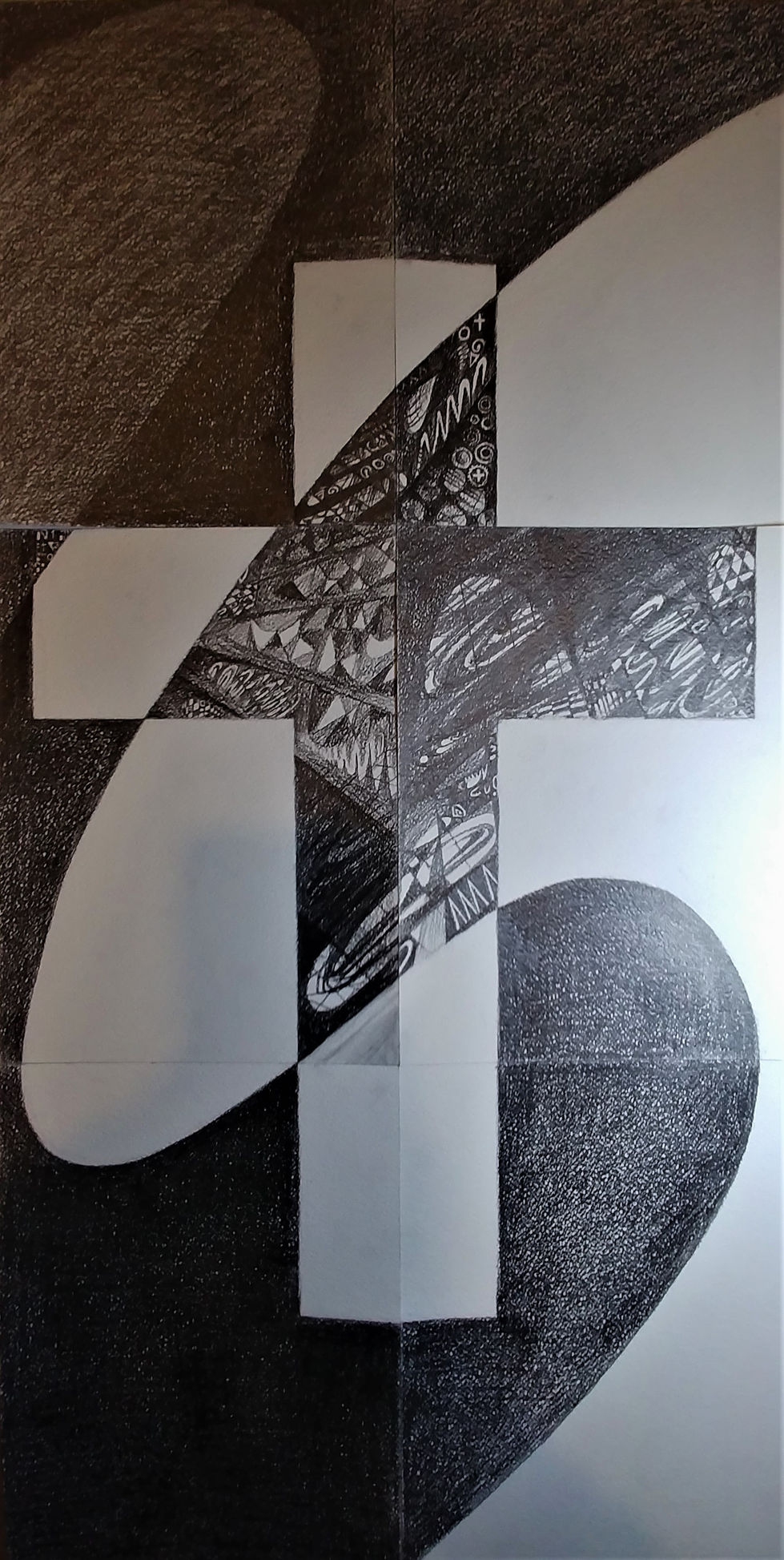 μμκ°_ μ±ν THE CROSS 895 x 422 (cm) A pencil drawing on paper 2019