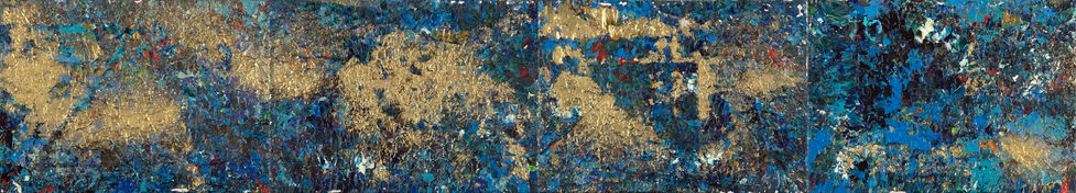 13. 교회_ 별빛속에Church_ In the Starlight 22 x 109.2 cm Gold, Silver powder Mixed media on canvas 2019