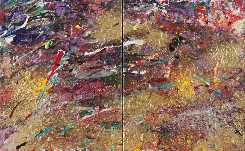 48. 새 생명_화염 New Life_Flame 66 x 108 (cm) Gold powder Mixed media on Canvas 2016