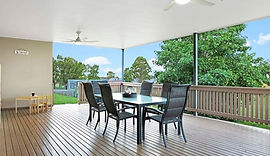New entertaining deck with ceiling fans