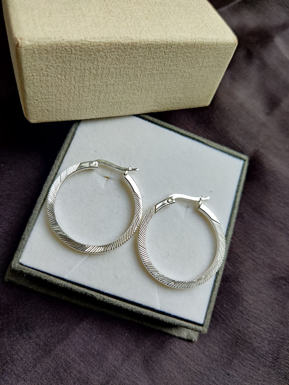 Thumbnail: Diamond cut rose gold hoop earrings