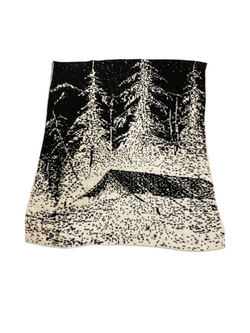 Mountain Cabin, double-knit, Black and White,  back