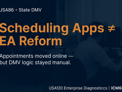 Case USA86: How a State Department of Motor Vehicles Confused Appointment Scheduling Apps with Enterprise Architecture Reform