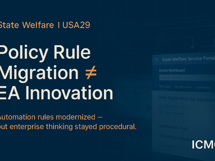 Case USA29: How a State Welfare Agency Branded Policy Rule Migration as Enterprise Architecture Innovation